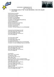 English worksheet:  Song: 