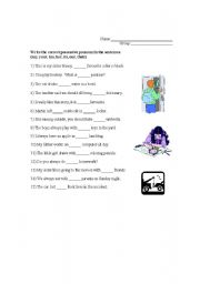 English Worksheet: Possessive Pronouns