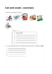 English Worksheet: Can / could  - exercises 
