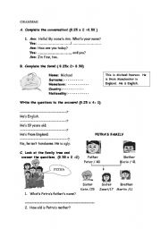 English worksheet: ntroducton to english