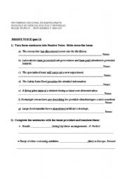 English worksheet: PASSIVE VOICE