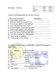 English Worksheet: halloween have havent