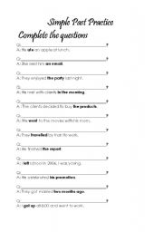 English worksheet: Past tense practice
