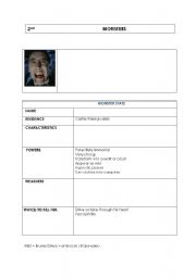 English Worksheet: worksheet n2 on monsters