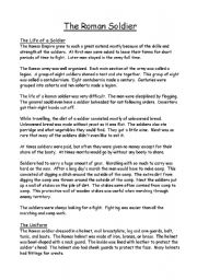 English Worksheet: Roman Soldier Information
