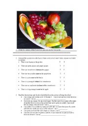 English Worksheet: Fruit