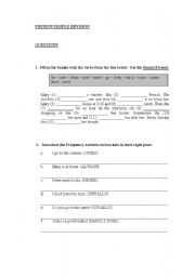 English worksheet: PRESENT SIMPLE REVISION