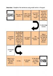 English Worksheet: Board game - modal verbs