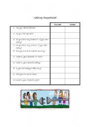 English worksheet: ice breaker activity