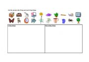 English Worksheet: LIVING THINGS