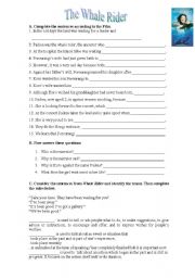 English Worksheet: The Whale Rider Movie