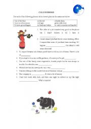 English Worksheet: Colour idioms