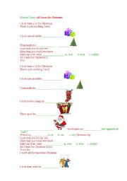 English Worksheet: All I want for Christmas-Mariah Carey
