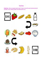 English Worksheet: Board game - Food