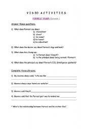 English Worksheet: Forrest Gump