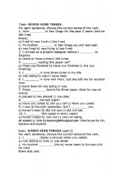 English Worksheet: mixed verbs