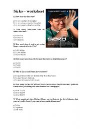 English Worksheet: Sicko film guide