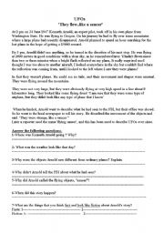 English Worksheet: UFOs