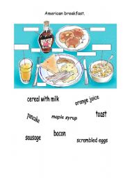 English Worksheet: Breakfast in England and USA