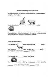 English Worksheet: The Sheep-Wolf-Cabbage Puzzle