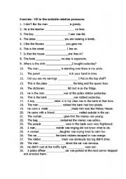 English Worksheet: Relative pronouns