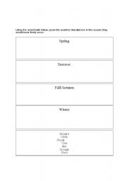 English Worksheet: Weather Worksheet
