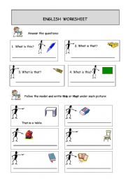 English worksheet: that-those