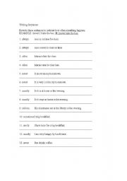 English Worksheet: Frequency Adverb Placement