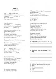 English Worksheet: Song: Crazy of Simple Plan