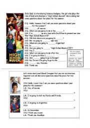 English Worksheet: Interviewing Vanessa Hudgens