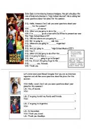 English Worksheet: Interviewing Vanessa Hudgens