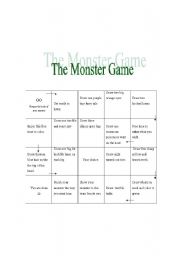 English Worksheet: the monster game
