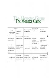 English Worksheet: the monster game