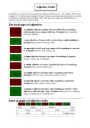 English worksheet: adjecties