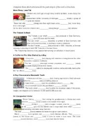 English Worksheet: past simple news