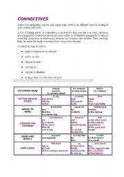 English Worksheet: connectives