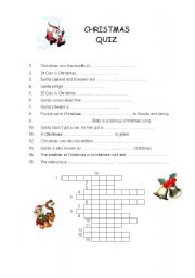 English Worksheet: Christmas Quiz