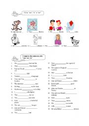 English Worksheet: present to be