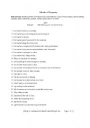 English Worksheet: Frequency Adverbs