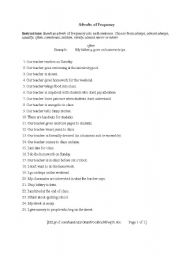 English worksheet: Frequency Adverbs