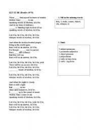 English worksheet: Let it be 