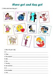 English Worksheet: Have got and has got
