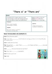 English worksheet: there is are