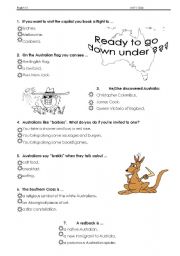 English Worksheet: Outback quiz