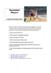 English worksheet: webquest basketball players