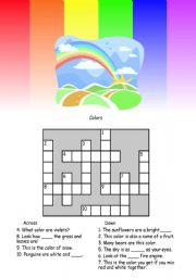 English worksheet: crossword