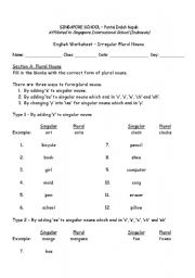 Irregular Plural Nouns