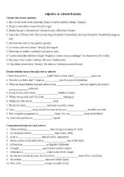 English Worksheet: Comparison of adjective and adverb