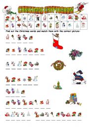 English Worksheet: Xmas Cryptogram