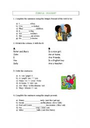 English Worksheet: simple present